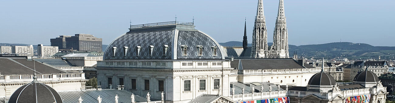 Blick vom Dach der Universität in Richtung Votivkirche
